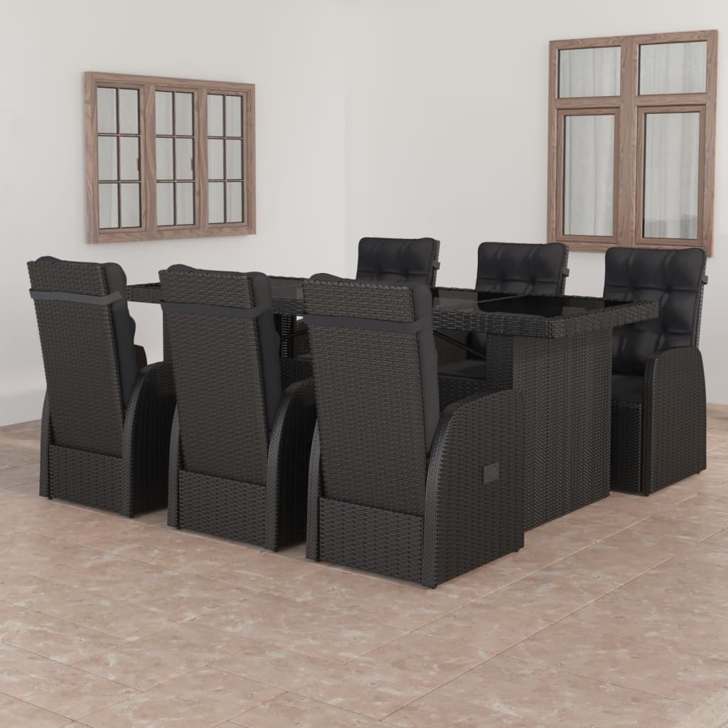 Set Mobilier De Exterior Cu Perne, 11 Piese, Gri, Poliratan