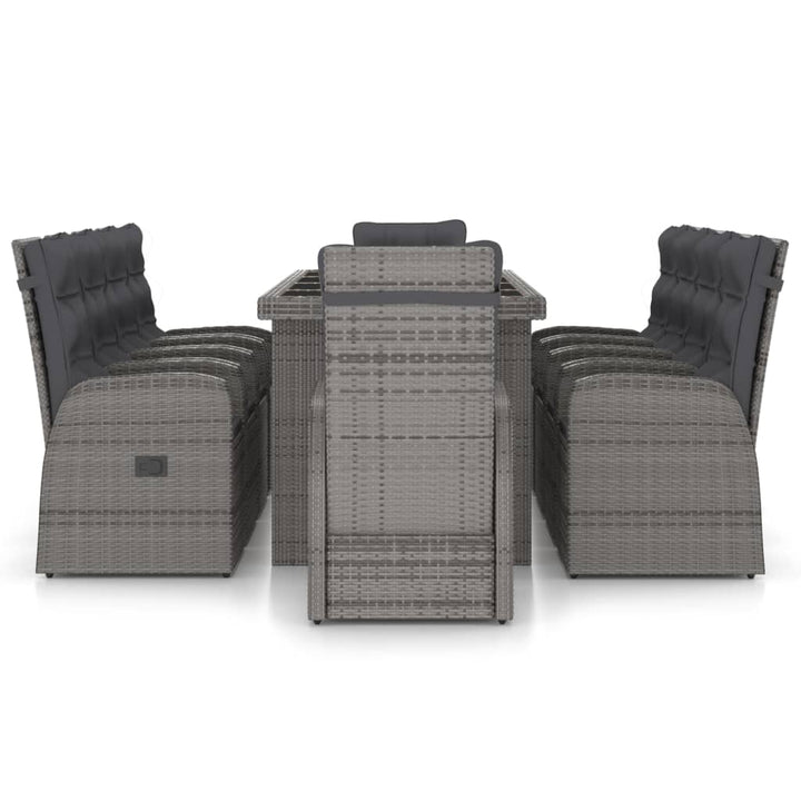 Set Mobilier De Exterior Cu Perne, 11 Piese, Gri, Poliratan