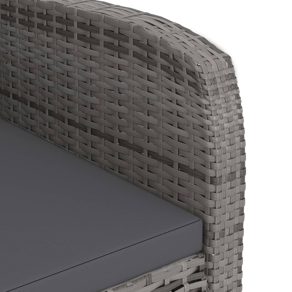 Set Mobilier De Exterior Cu Perne, 11 Piese, Gri, Poliratan