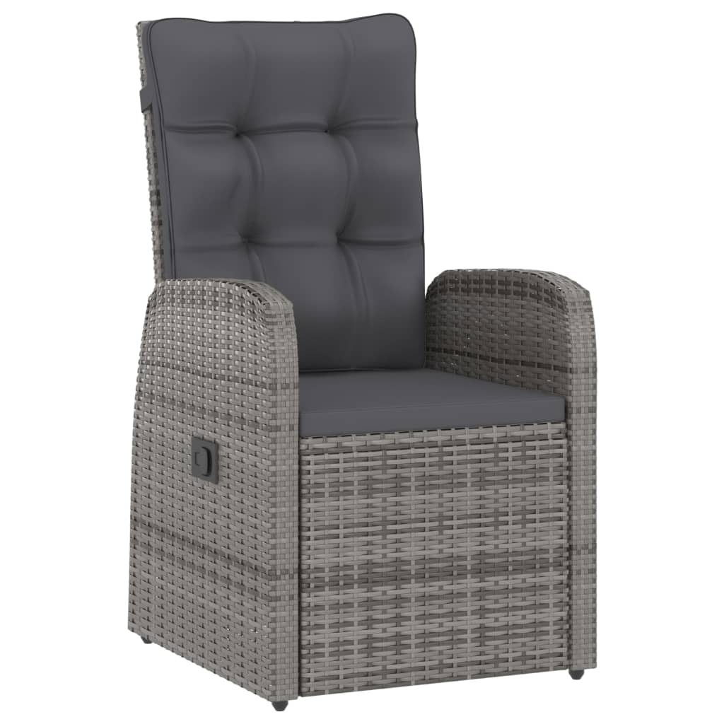 Set Mobilier De Exterior Cu Perne, 11 Piese, Gri, Poliratan