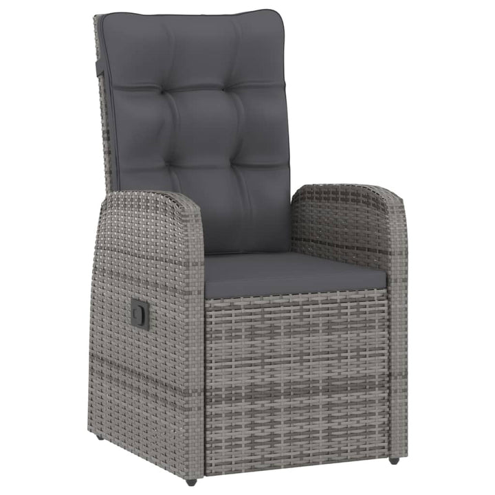Set Mobilier De Exterior Cu Perne, 11 Piese, Gri, Poliratan