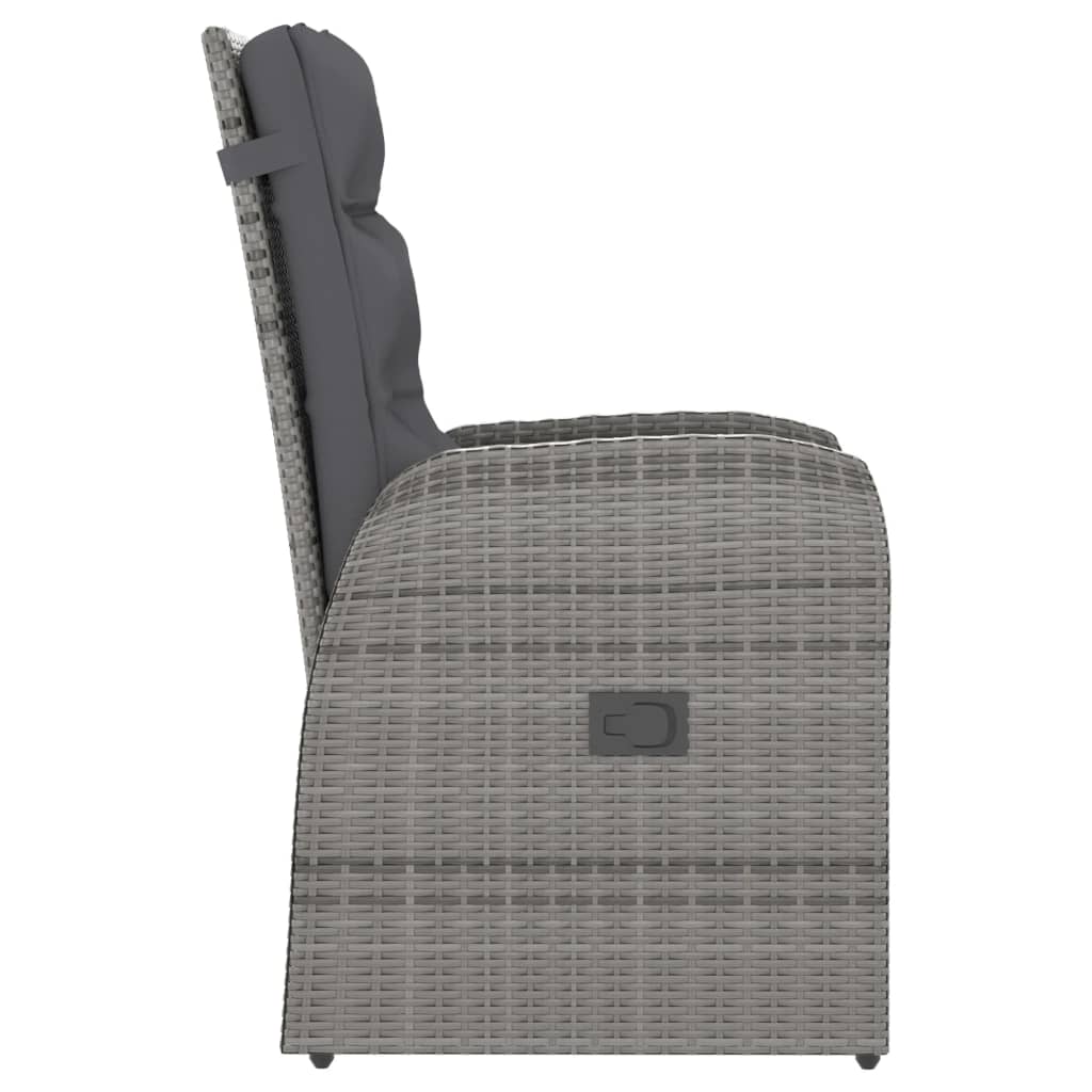 Set Mobilier De Exterior Cu Perne, 11 Piese, Gri, Poliratan