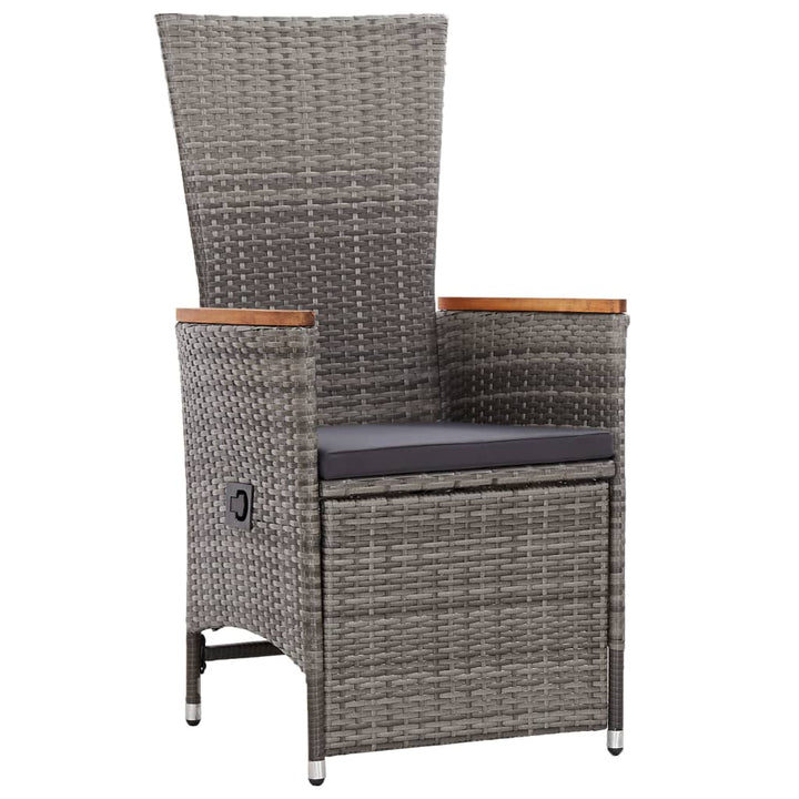 Set Mobilier De Grădină Cu Perne, 3 Piese, Gri, Poliratan