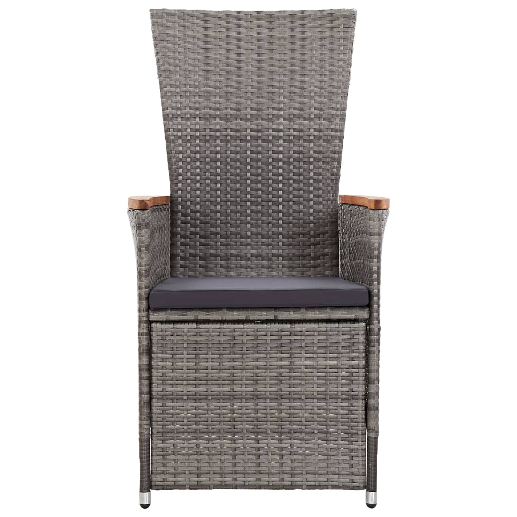 Set Mobilier De Grădină Cu Perne, 3 Piese, Gri, Poliratan