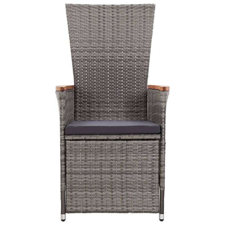 Set Mobilier De Grădină Cu Perne, 3 Piese, Gri, Poliratan