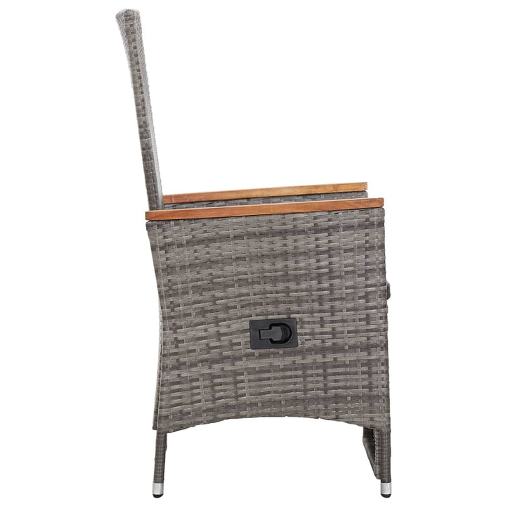 Set Mobilier De Grădină Cu Perne, 3 Piese, Gri, Poliratan