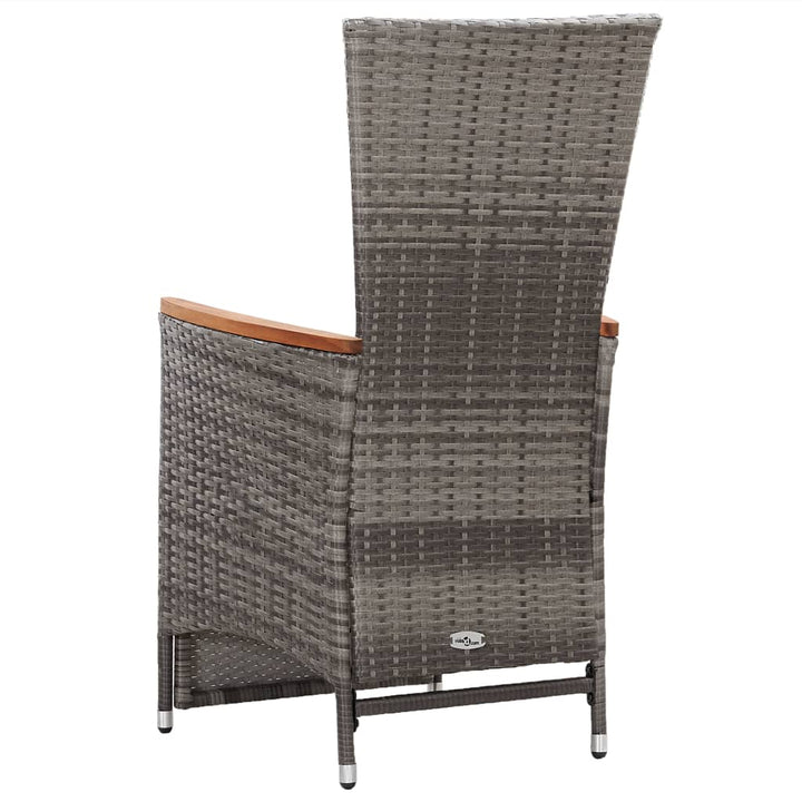 Set Mobilier De Grădină Cu Perne, 3 Piese, Gri, Poliratan