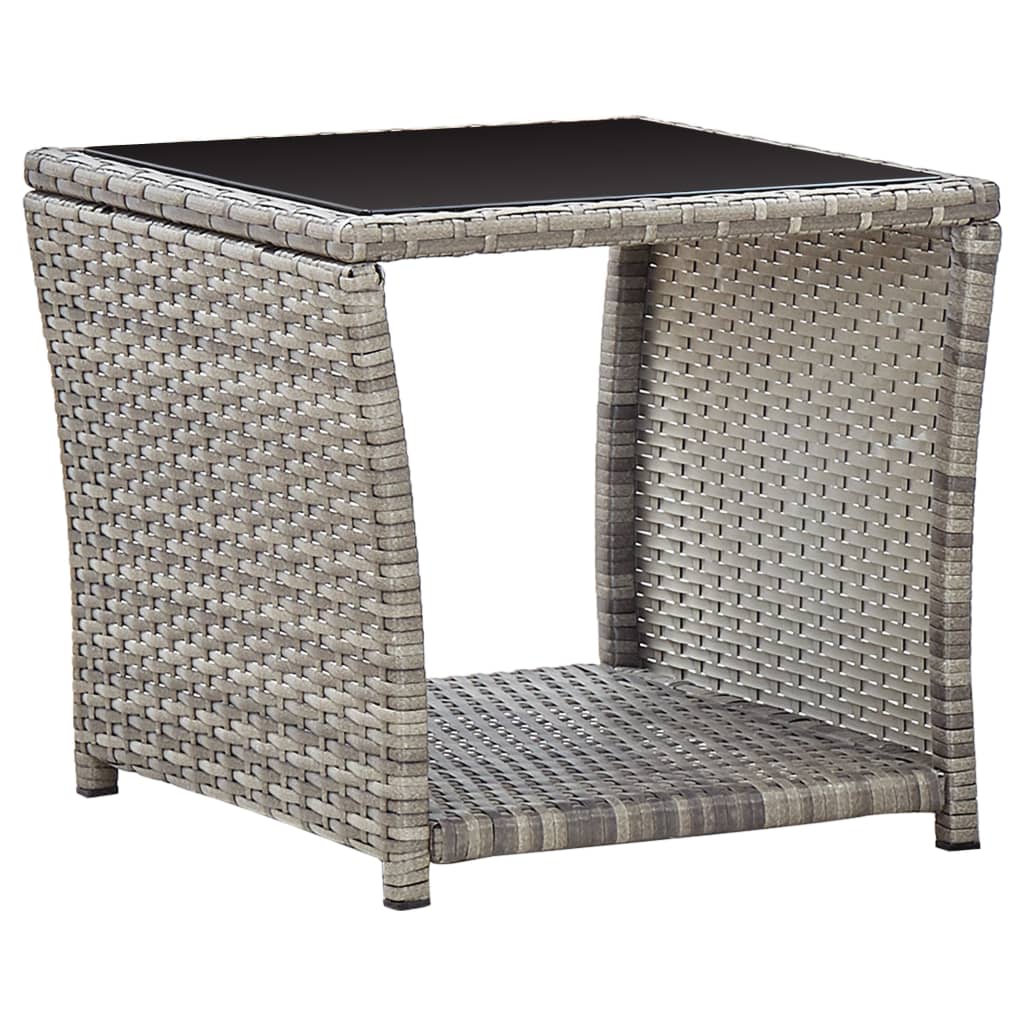 Set Mobilier De Grădină Cu Perne, 3 Piese, Gri, Poliratan