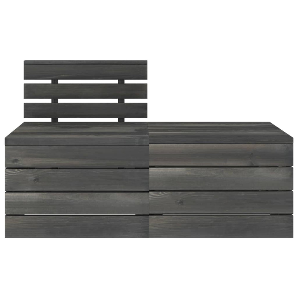 Set Mobilier Grădină Din Paleți, 2 Piese, Gri Închis, Lemn Pin