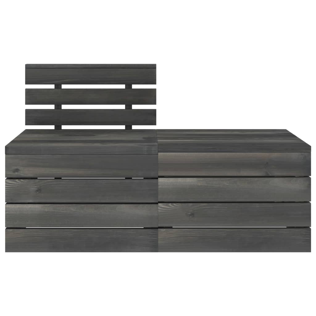Set Mobilier Grădină Din Paleți, 2 Piese, Gri Închis, Lemn Pin