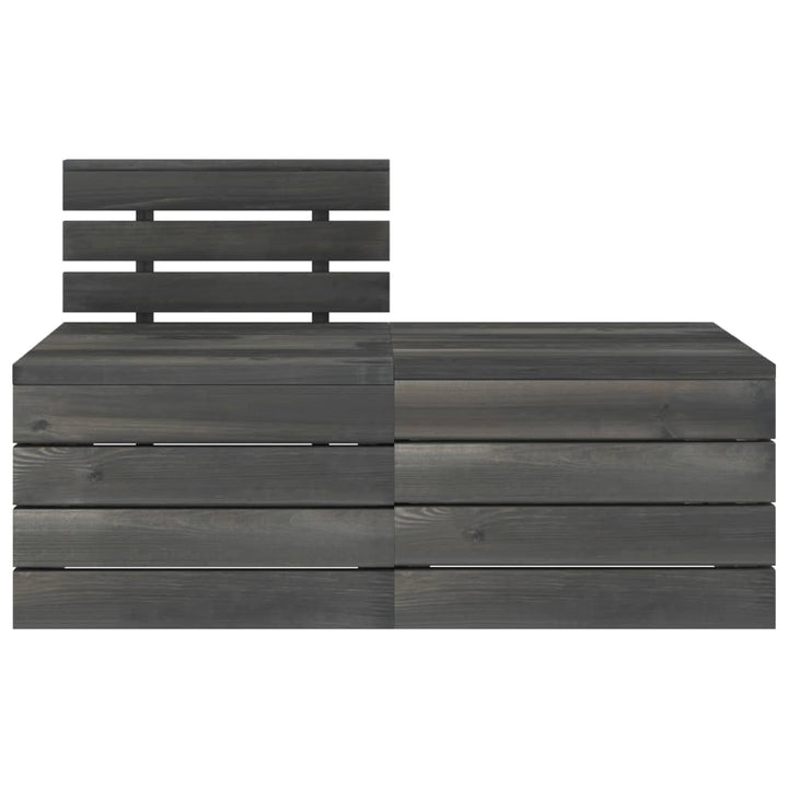 Set Mobilier Grădină Din Paleți, 2 Piese, Gri Închis, Lemn Pin