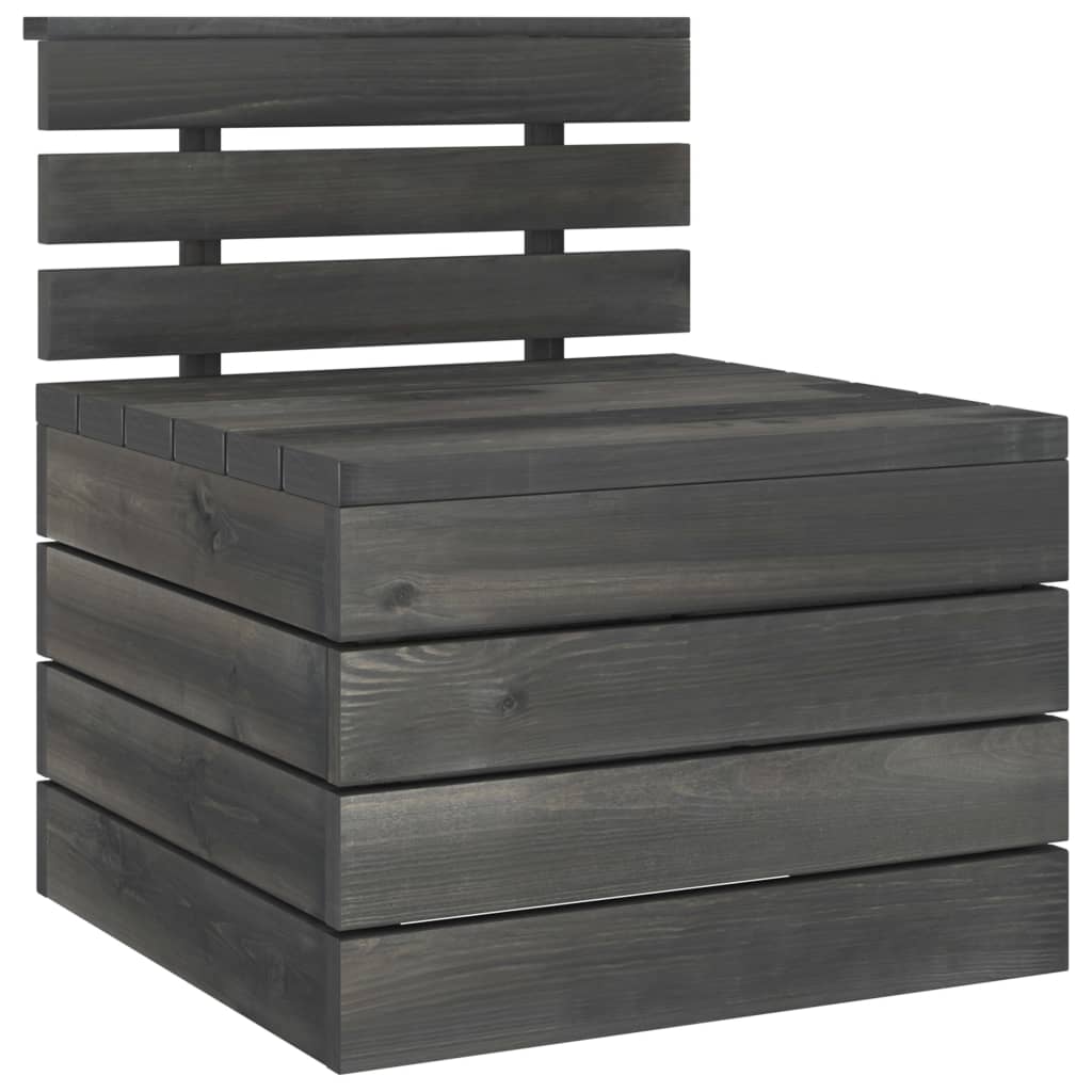 Set Mobilier Grădină Din Paleți, 2 Piese, Gri Închis, Lemn Pin