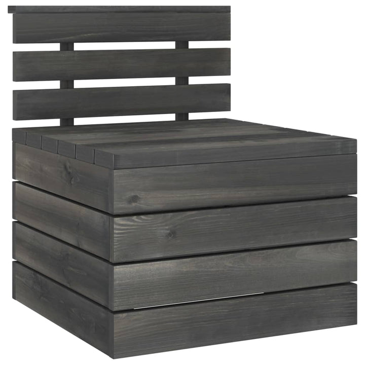 Set Mobilier Grădină Din Paleți, 2 Piese, Gri Închis, Lemn Pin