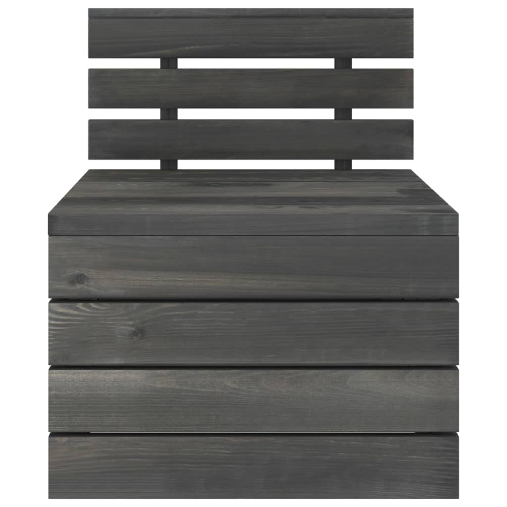 Set Mobilier Grădină Din Paleți, 2 Piese, Gri Închis, Lemn Pin