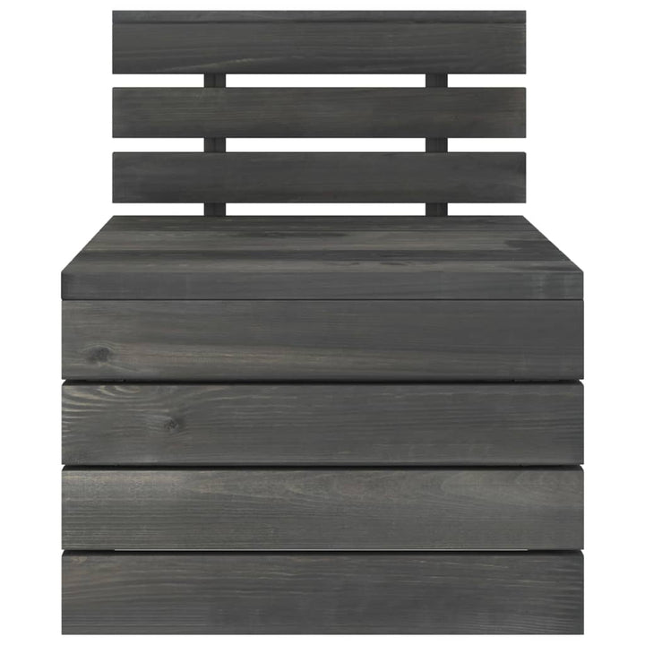 Set Mobilier Grădină Din Paleți, 2 Piese, Gri Închis, Lemn Pin