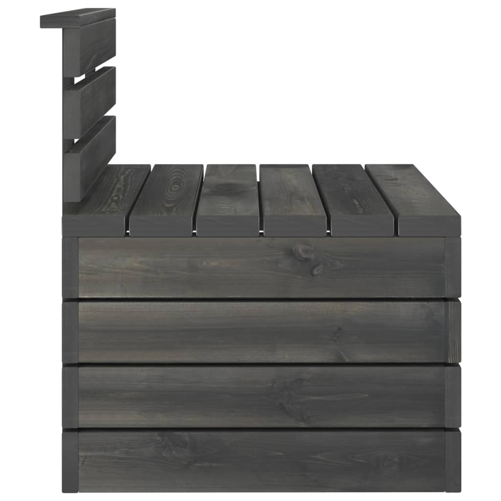 Set Mobilier Grădină Din Paleți, 2 Piese, Gri Închis, Lemn Pin