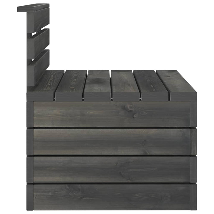 Set Mobilier Grădină Din Paleți, 2 Piese, Gri Închis, Lemn Pin