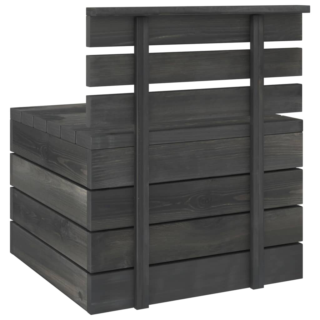 Set Mobilier Grădină Din Paleți, 2 Piese, Gri Închis, Lemn Pin