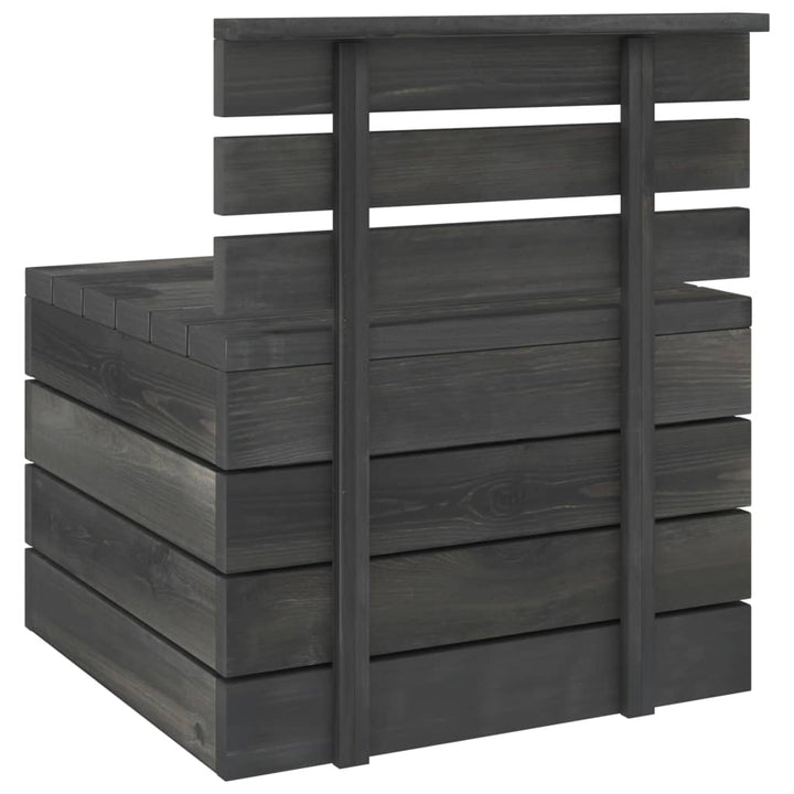 Set Mobilier Grădină Din Paleți, 2 Piese, Gri Închis, Lemn Pin