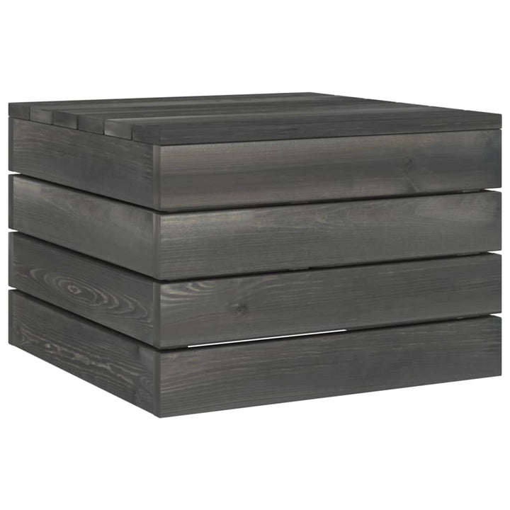 Set Mobilier Grădină Din Paleți, 2 Piese, Gri Închis, Lemn Pin
