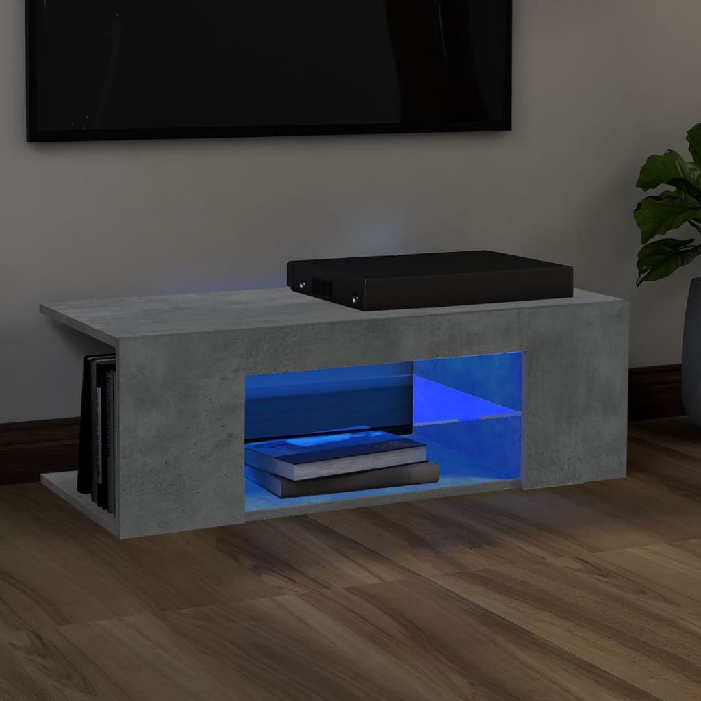 Comodă Tv Cu Lumini Led, Stejar Maro, 90X39X30 Cm