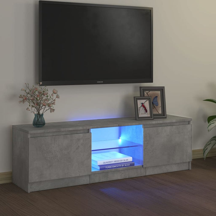 Comodă Tv Cu Lumini Led, Stejar Maro, 120X30X35,5 Cm