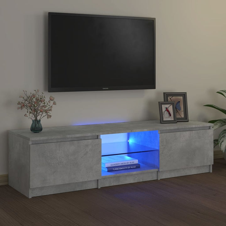 Comodă Tv Cu Lumini Led, Stejar Maro, 120X30X35,5 Cm