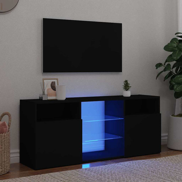 Comodă Tv Cu Lumini Led, Gri Sonoma, 120X30X50 Cm