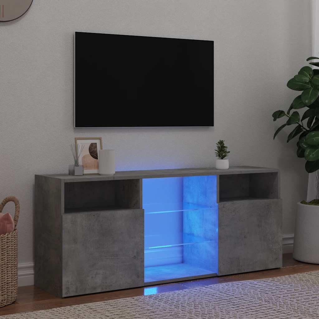 Comodă Tv Cu Lumini Led, Gri Sonoma, 120X30X50 Cm