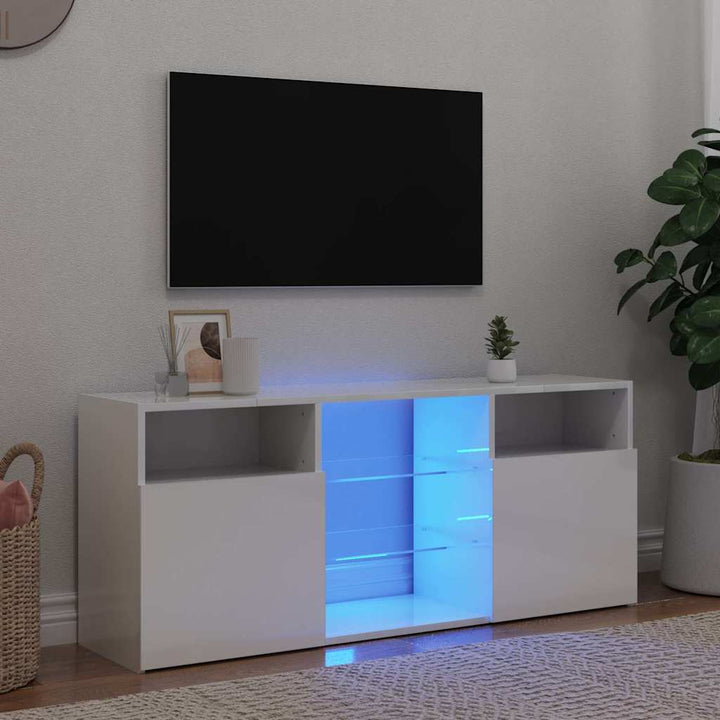 Comodă Tv Cu Lumini Led, Gri Sonoma, 120X30X50 Cm