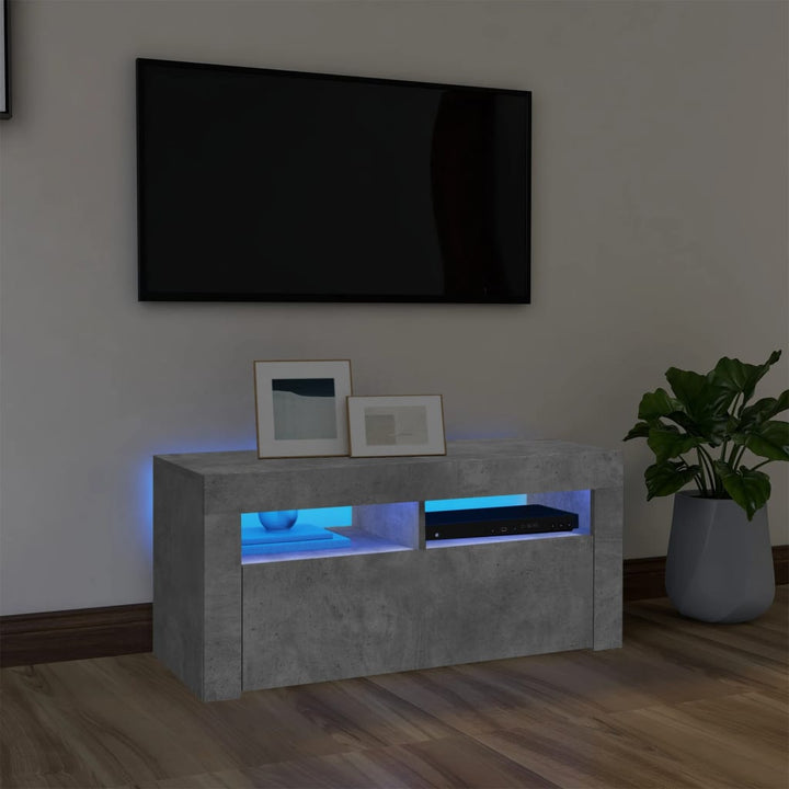 Dulap Tv Cu Lumini Led 90X35X40 Cm Lemn Prelucrat
