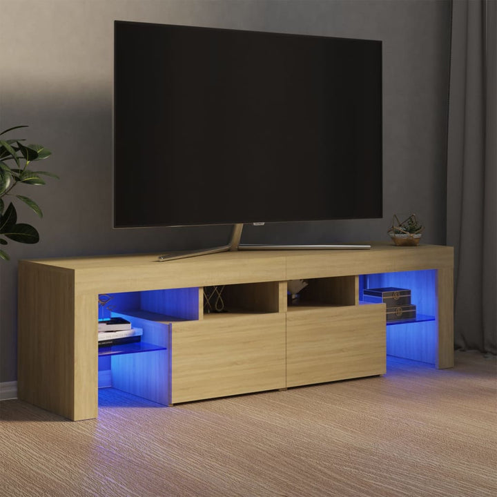 Comodă Tv Cu Lumini Led, , 140X36,5X40 Cm