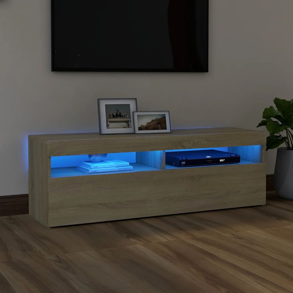 Dulap Tv Cu Led 120X35X40 Cm Lemn Prelucrat