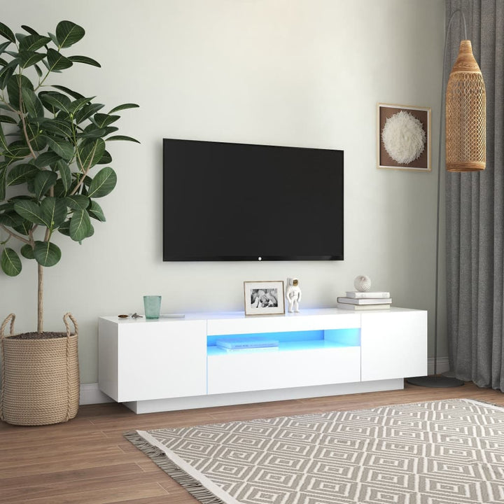 Comodă Tv Cu Lumini Led, Gri Sonoma, 160X35X40 Cm