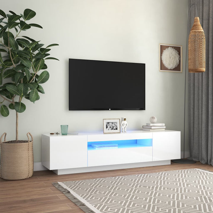 Comodă Tv Cu Lumini Led, Gri Sonoma, 160X35X40 Cm