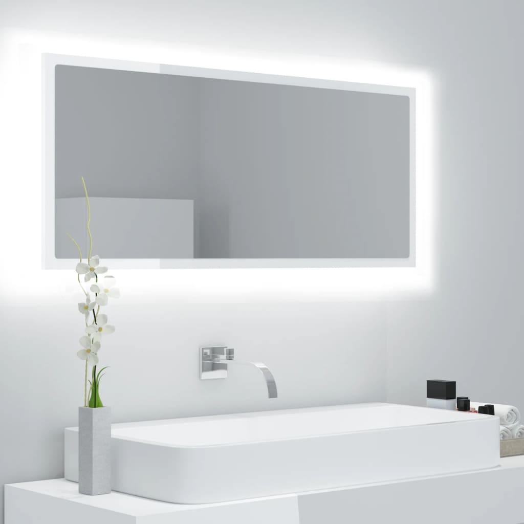 Oglindă De Baie Cu Led, , 100X8,5X37 Cm, Acril