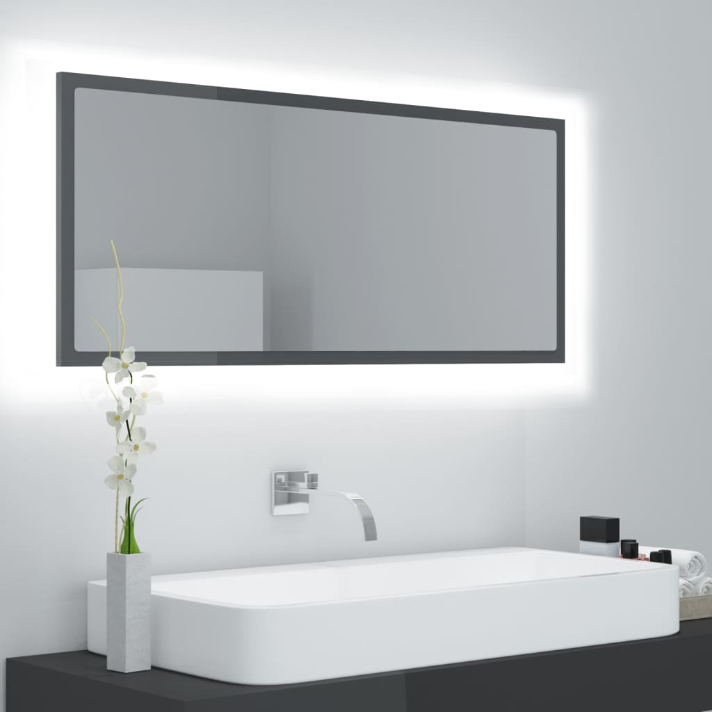 Oglindă De Baie Cu Led, , 100X8,5X37 Cm, Acril