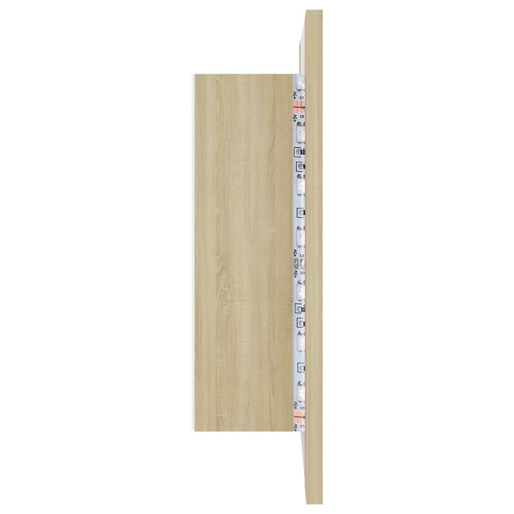 Dulap De Baie Cu Oglindă Și Led, Stejar Sonoma, 40X12X45 Acril