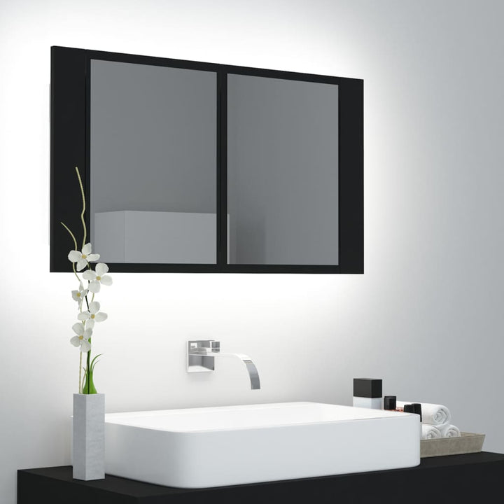 Dulap De Baie Cu Oglindă Și Led, , 80X12X45 Acril