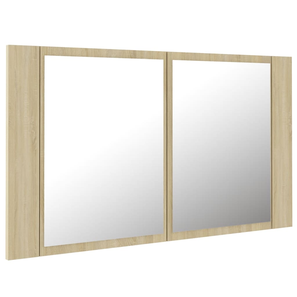 Dulap De Baie Cu Oglindă Și Led, , 80X12X45 Acril