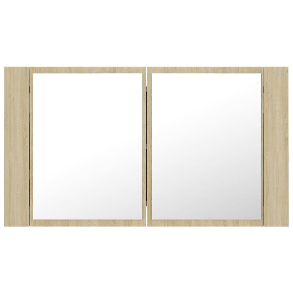 Dulap De Baie Cu Oglindă Și Led, , 80X12X45 Acril