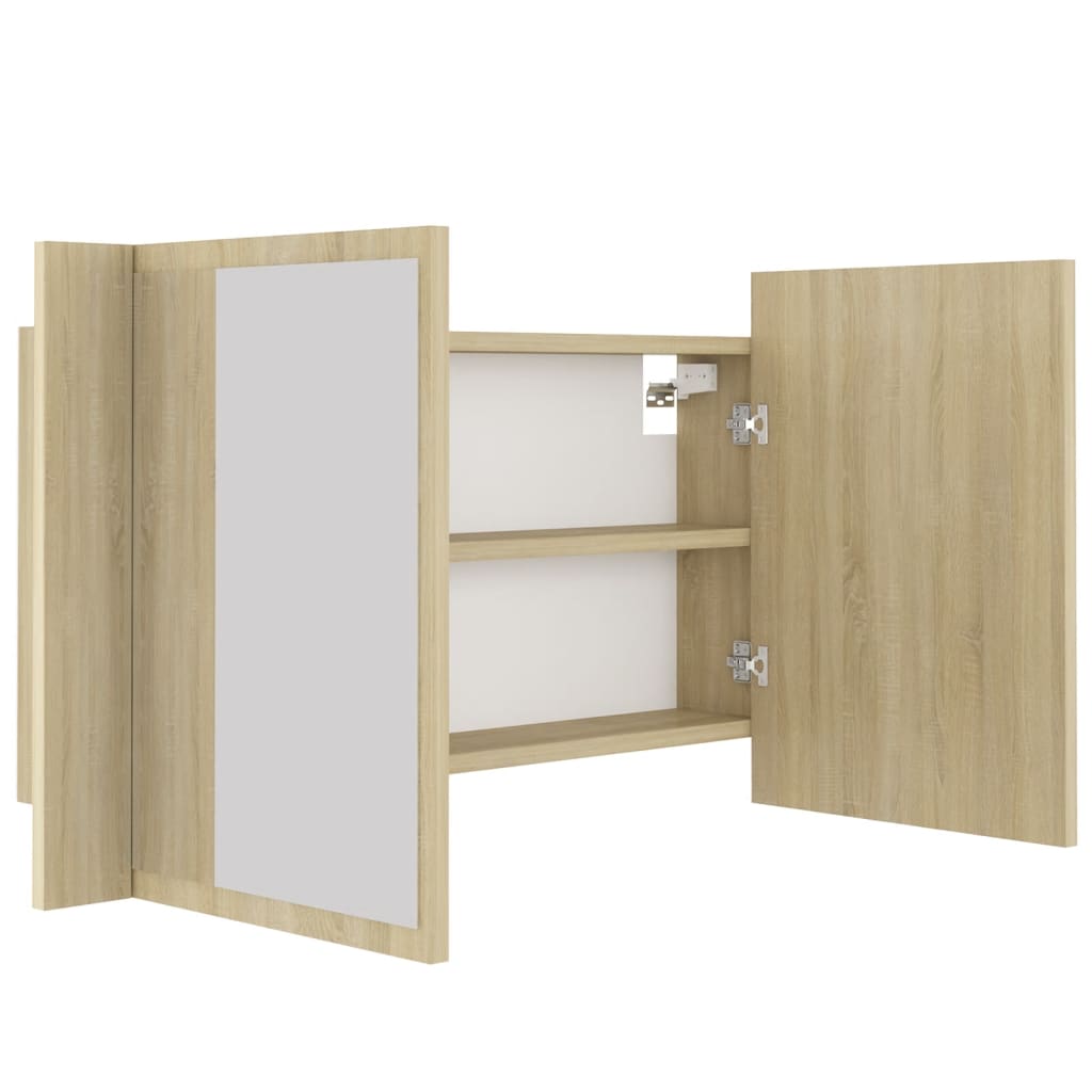 Dulap De Baie Cu Oglindă Și Led, , 80X12X45 Acril