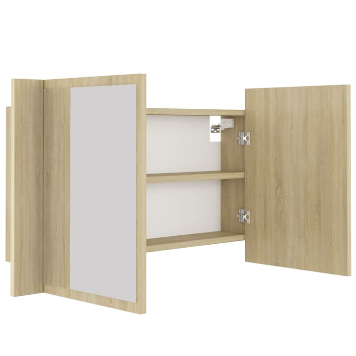 Dulap De Baie Cu Oglindă Și Led, , 80X12X45 Acril