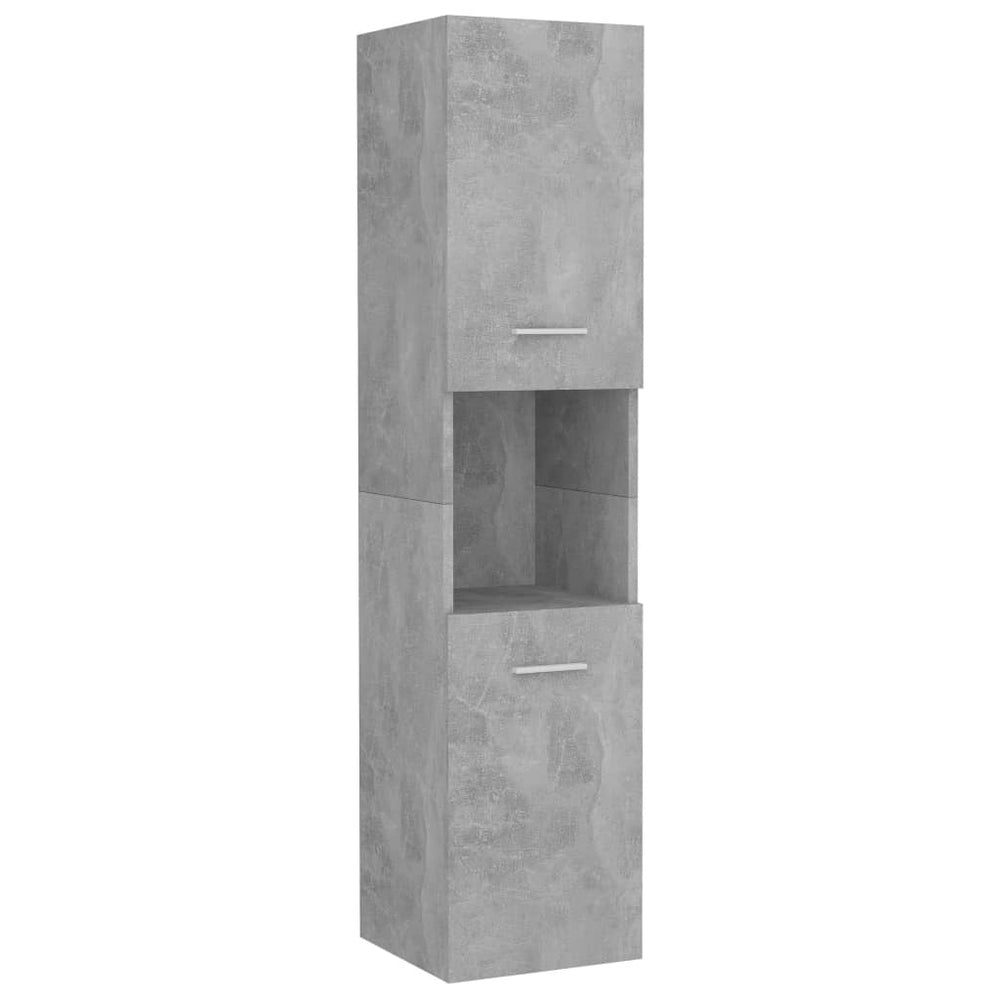 Dulap De Baie, Gri Beton, 30 X 30 X 130 Cm, Pal