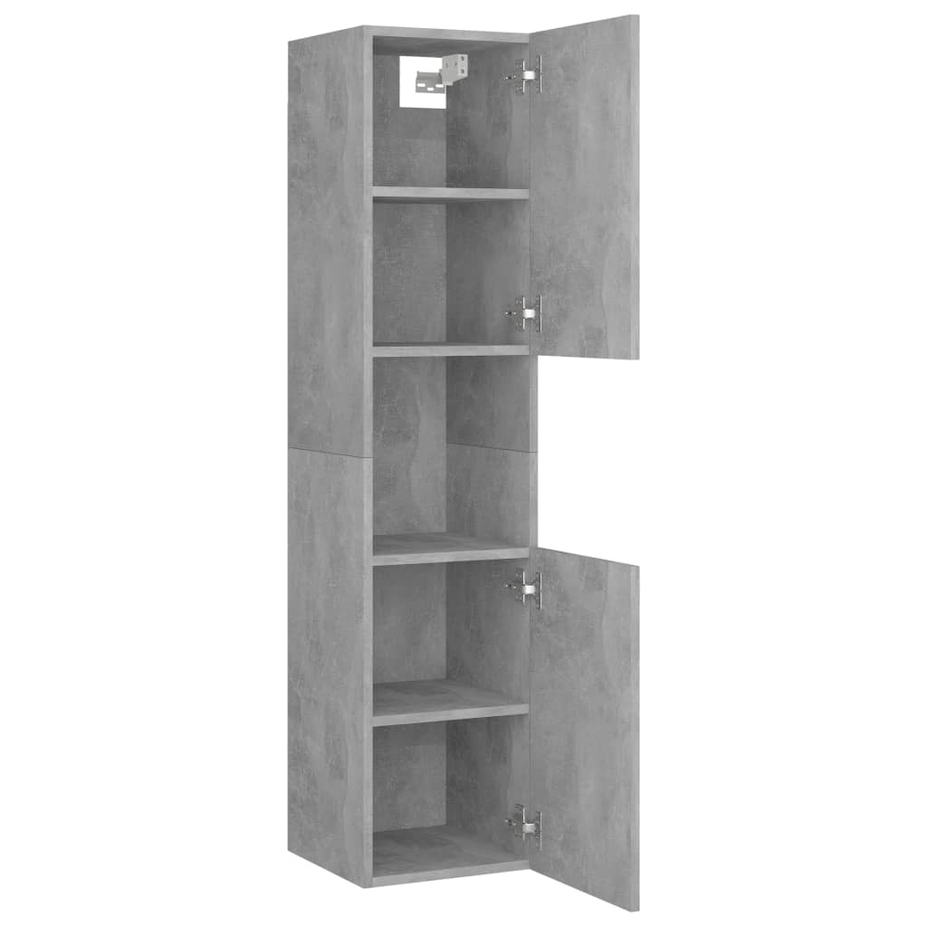 Dulap De Baie, Gri Beton, 30 X 30 X 130 Cm, Pal