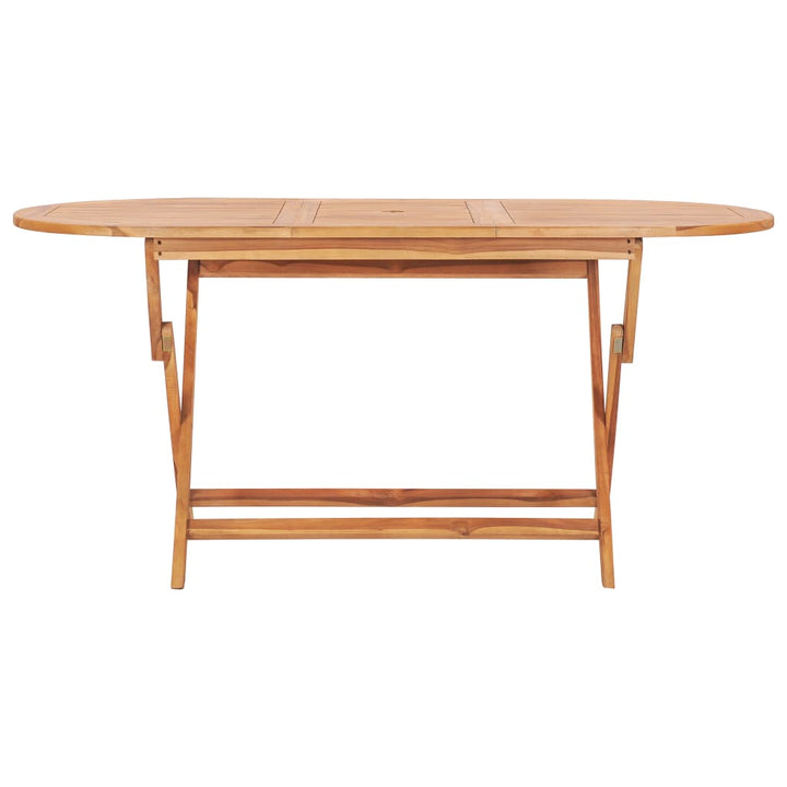 Set Mobilier De Exterior Pliabil, 9 Piese, Lemn Masiv De Tec 160 X 80 X 75 Cm