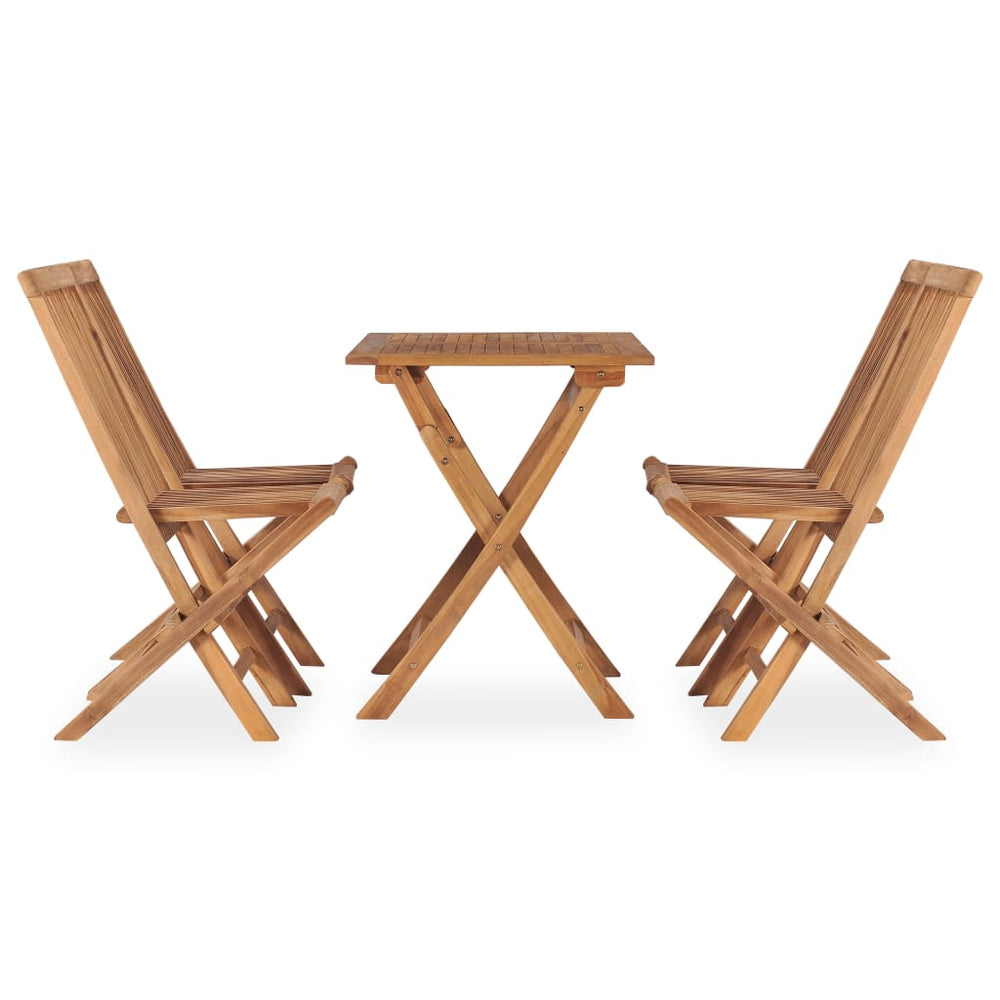 Set Mobilier De Exterior Pliabil, 5 Piese, Lemn Masiv De Tec 90 X 60 X 75 Cm