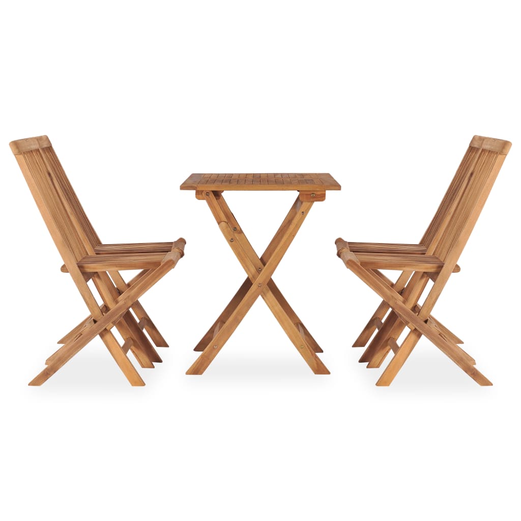 Set Mobilier De Exterior Pliabil, 5 Piese, Lemn Masiv De Tec 90 X 60 X 75 Cm