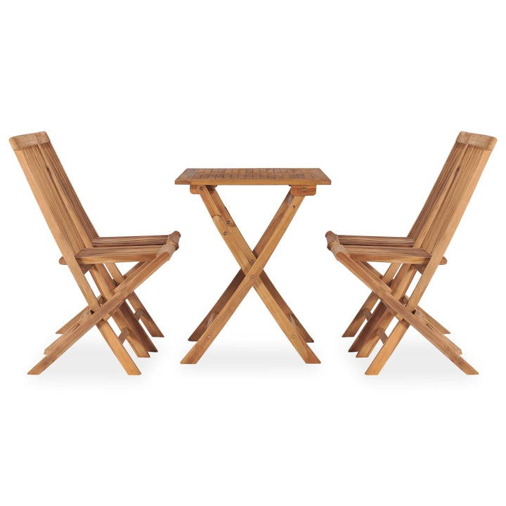 Set Mobilier De Exterior Pliabil, 5 Piese, Lemn Masiv De Tec 90 X 60 X 75 Cm