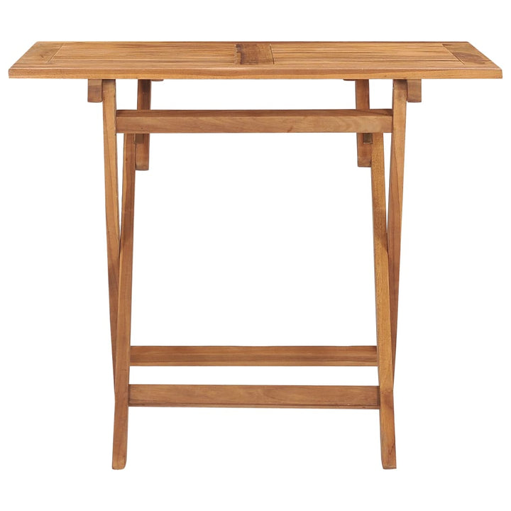 Set Mobilier De Exterior Pliabil, 5 Piese, Lemn Masiv De Tec 90 X 60 X 75 Cm